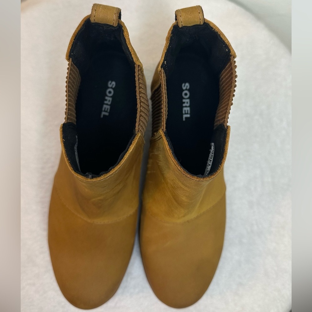 Sorel Women's Joan Of Arctic Wedge I| Chelsea Boot CAMEL Brown Size 7 - Picture 12 of 17